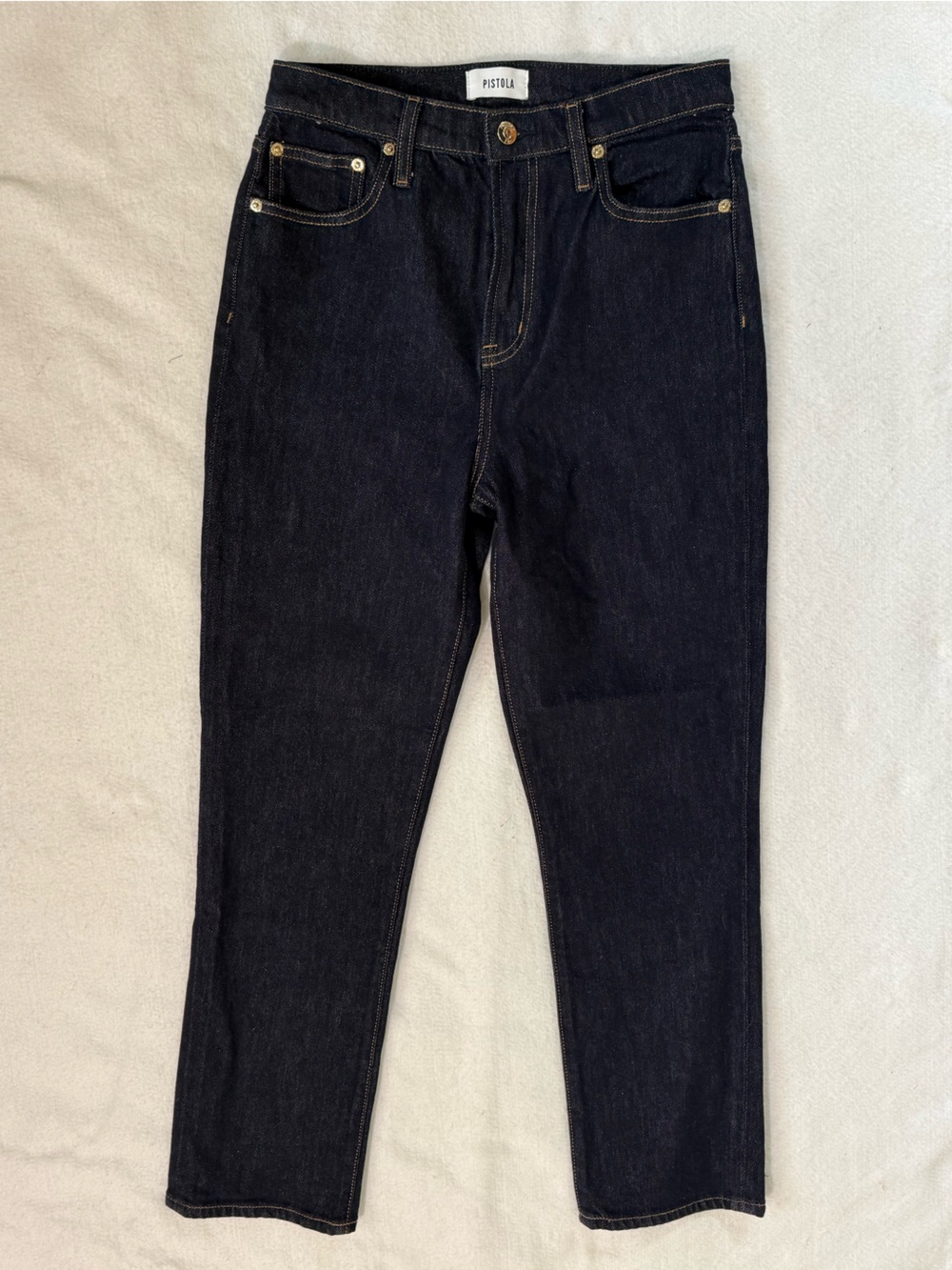 Pistola Bri High Rise Slim Straight Jeans Nightfall Dark Wash Denim Like New 27